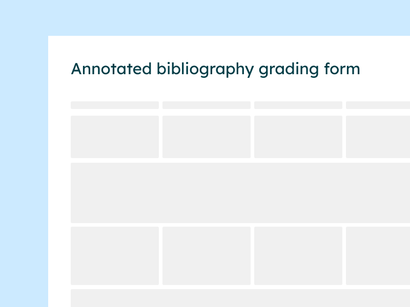 Annotated bibliography grading form
