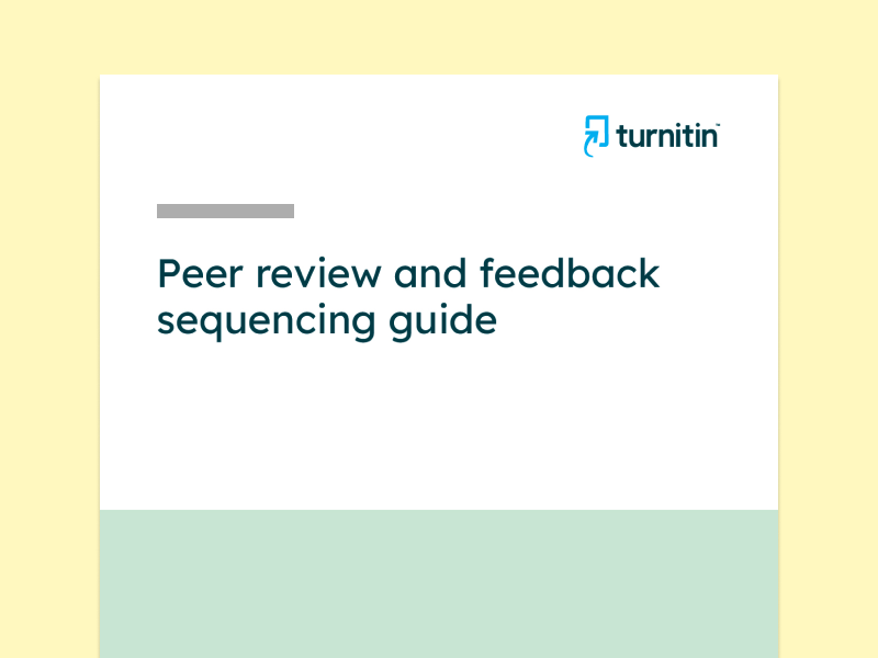 Peer review and feedback lesson sequencing guide