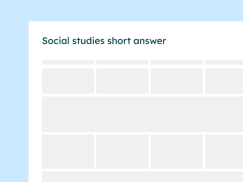 social studies short answer rubric